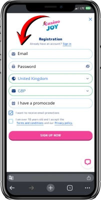 Fill form Casino Joy UK