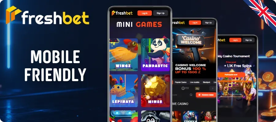 Freshbet Casino mobile friendly platform