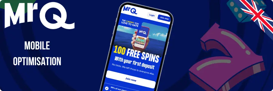 MrQ mobile optimisation graphic with smartphone