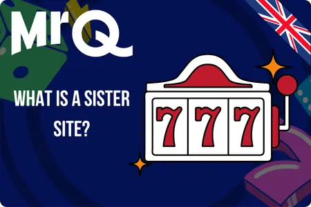 MrQ what is a sister site graphic with slot machine